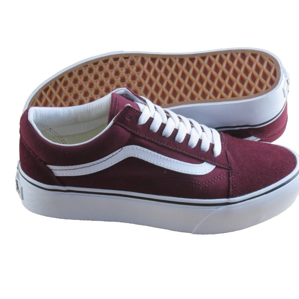 Vans Women's Old Skool Platform Port Royale True White Platform Shoes Sizes NIB - Picture 2 of 7